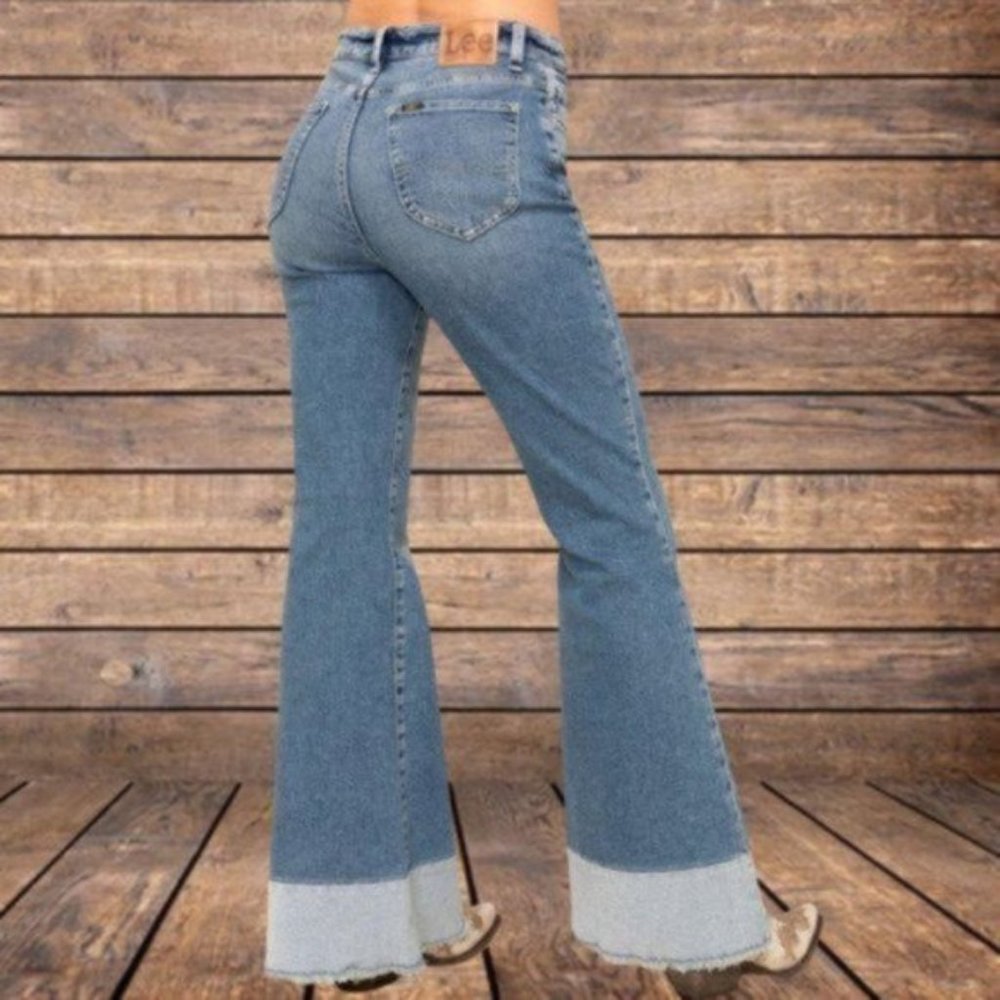 Lee Vintage Mod High Rise Flare Raw Hem Jeans